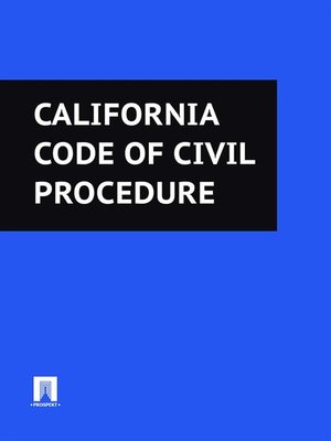 cover image of California Code of Civil Procedure